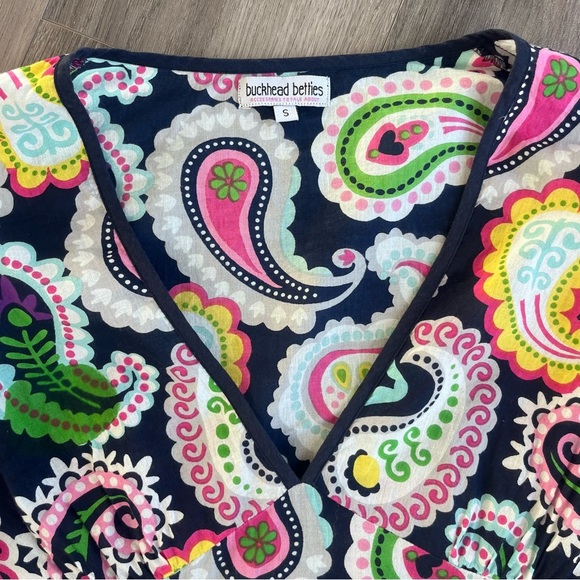 Buckhead Bettie’s Colorful Paisley V-Neck Swim Cover Up M - Picture 3 of 6